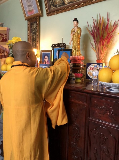 Dong Cao Pagoda granting the merit certificate to Buddhists having  the design of Lumbini garden at home.